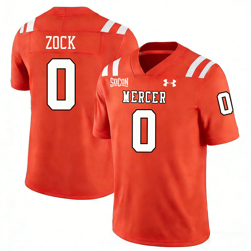 Mercer Bears #0 Andrew Zock College Football Jerseys,Uniforms Stitched-Orange